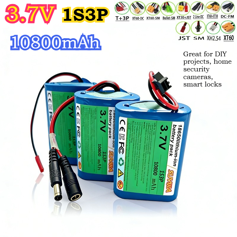 Home Security Robots - 3.7V 10800mAh 1S3P 18650 แบตเตอรี่ลิเธียมแบบชาร์จไฟได้ Li-ion