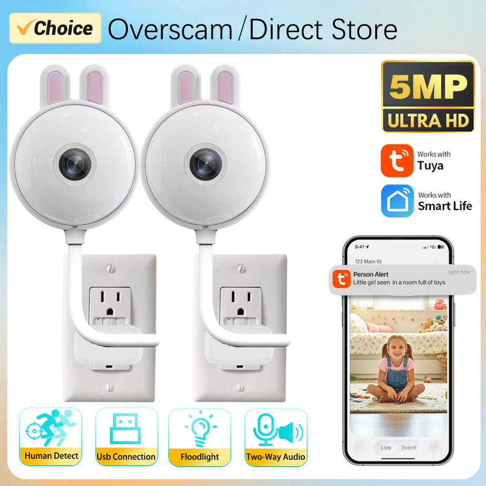 Home Security Flood Lights - หลอดไฟอัจฉริยะ Tuya ขนาดเล็ก พร้อมกล้อง WiFi ในตัว