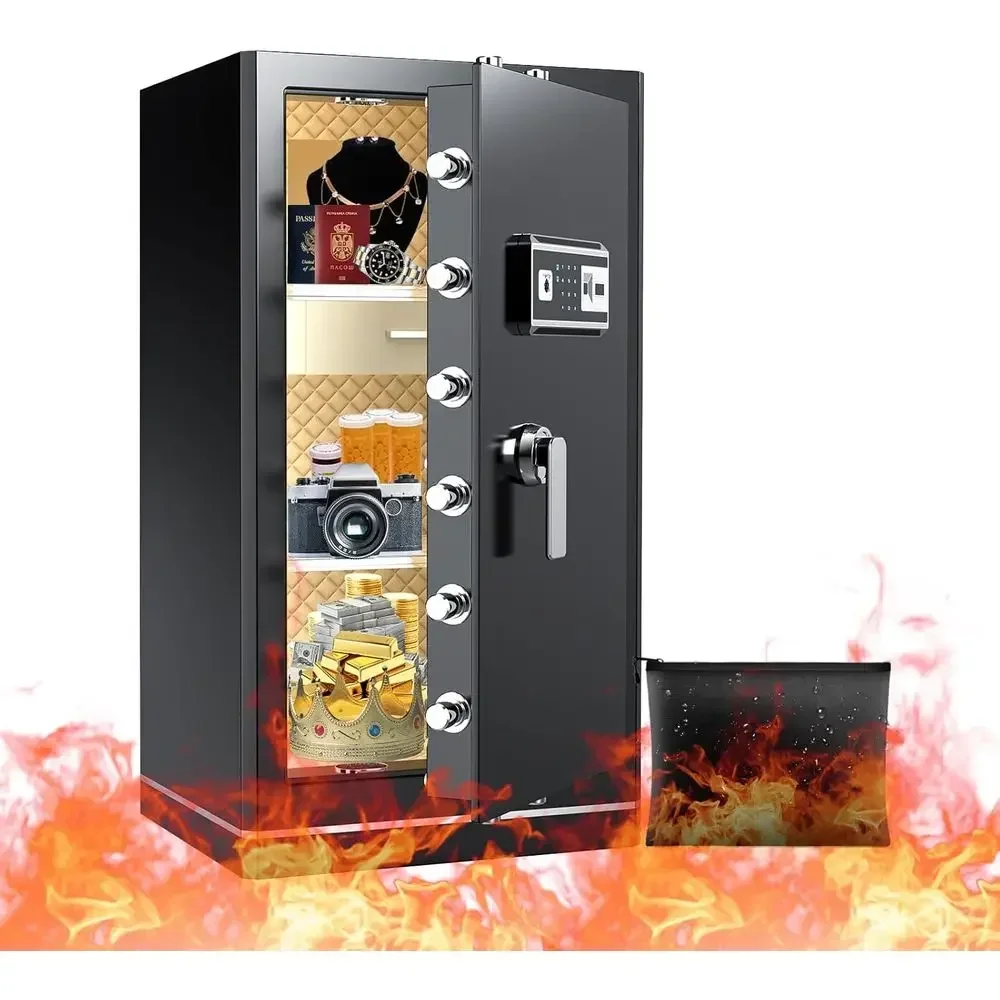 Home Security Box - ตู้เซฟขนาดใหญ่พิเศษ พร้อมชั้นวางที่ถอดออกได้ เหมาะสำหรับเก็บเอกสารและของมีค่าในบ้านหรือสำนักงาน