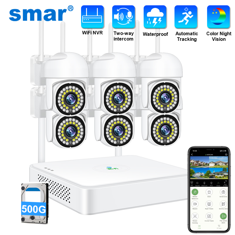 Home Security Items - สมาร์ 3MP กล้องวงจรปิดไร้สายระบบกล้องรักษาความปลอดภัย PTZ Wifi ชุดกล้องวงจรปิดกลางแจ้ง