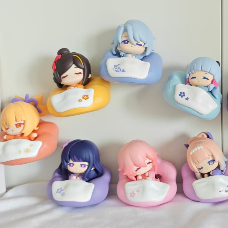 Home Security Items - 2026 แม่เหล็กติดตู้เย็นลายชิบิจากเกม Genshin Impact กล่องสุ่ม ตัวละครอนิเมะน่ารัก